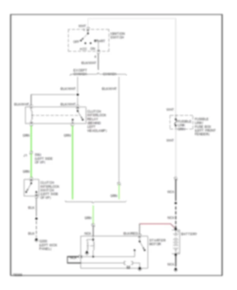 Starting Wiring Diagram, MT for Nissan Axxess SE 1990