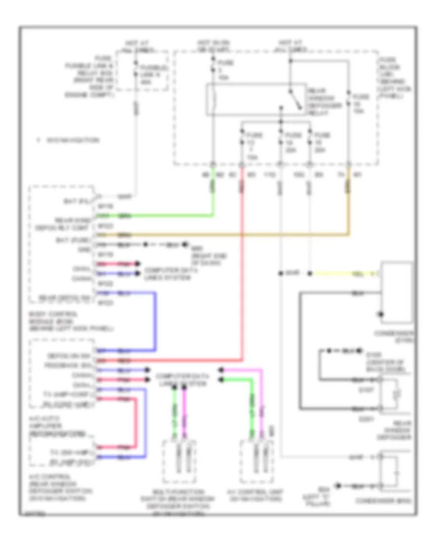 Defoggers Wiring Diagram for Nissan 370Z Touring 2009