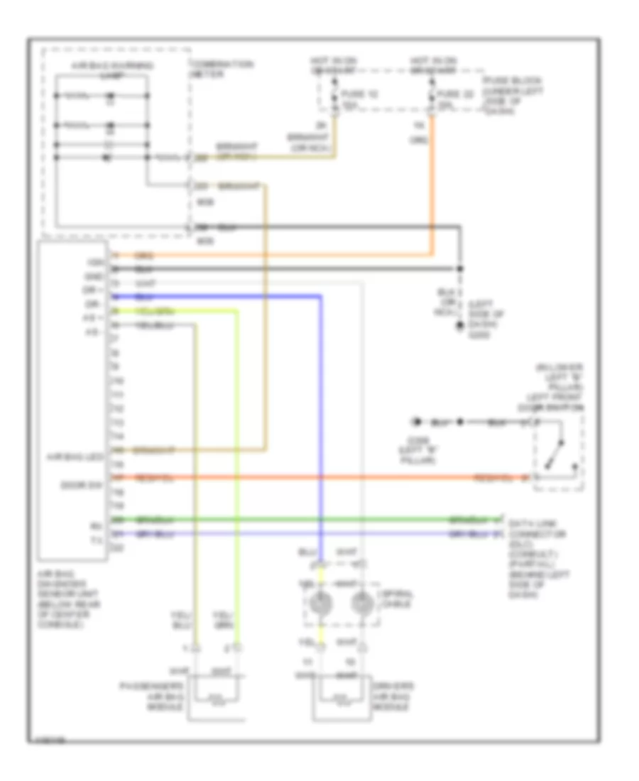 Supplemental Restraint Wiring Diagram for Nissan Altima GLE 1999