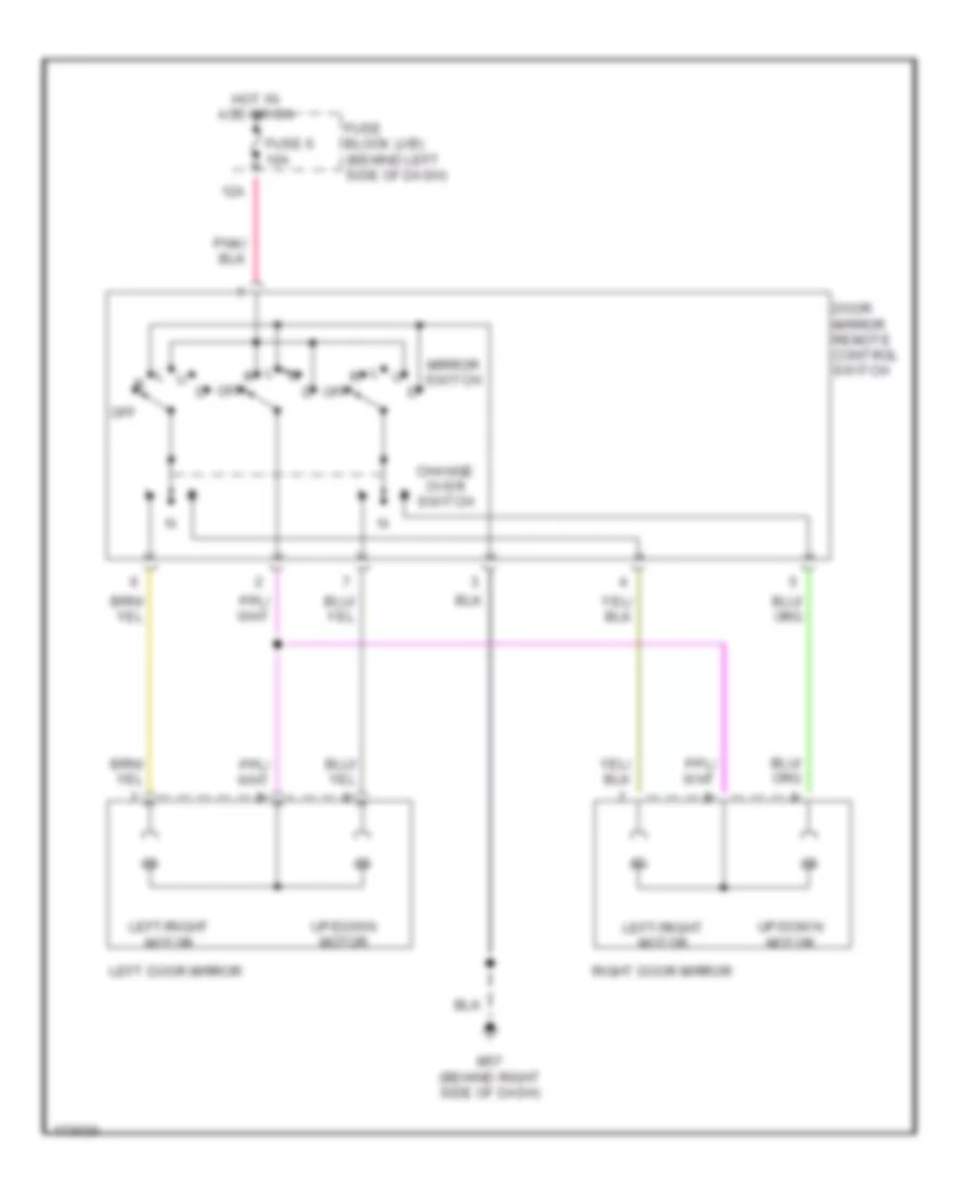 Power Mirrors Wiring Diagram for Nissan Murano SE 2003