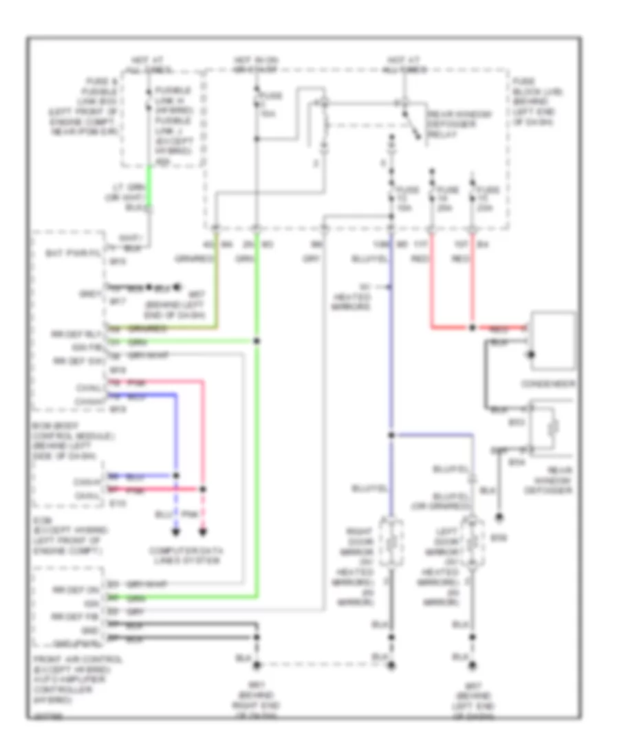 Defoggers Wiring Diagram for Nissan Altima S 2009