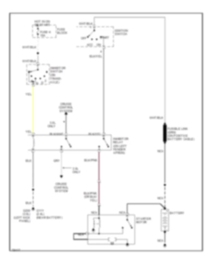 Starting Wiring Diagram, AT for Nissan Pathfinder XE 1990