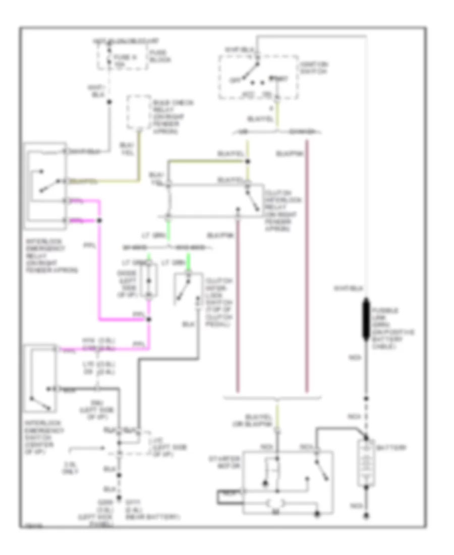 Starting Wiring Diagram M T for Nissan Pathfinder XE 1990