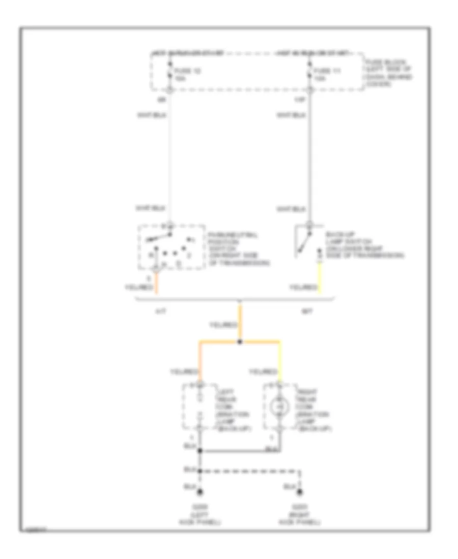 3.3L, Back-up Lamps Wiring Diagram for Nissan Frontier SE 1999