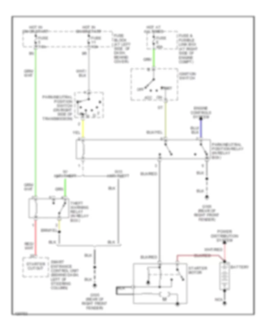 2.4L, Starting Wiring Diagram, AT for Nissan Frontier SE 1999