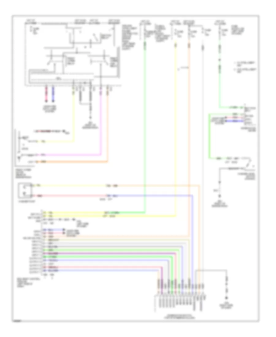 Электросхема передних стеклоочистителей дворников и омывателя лобового стекла для Nissan Cube Krom 2011