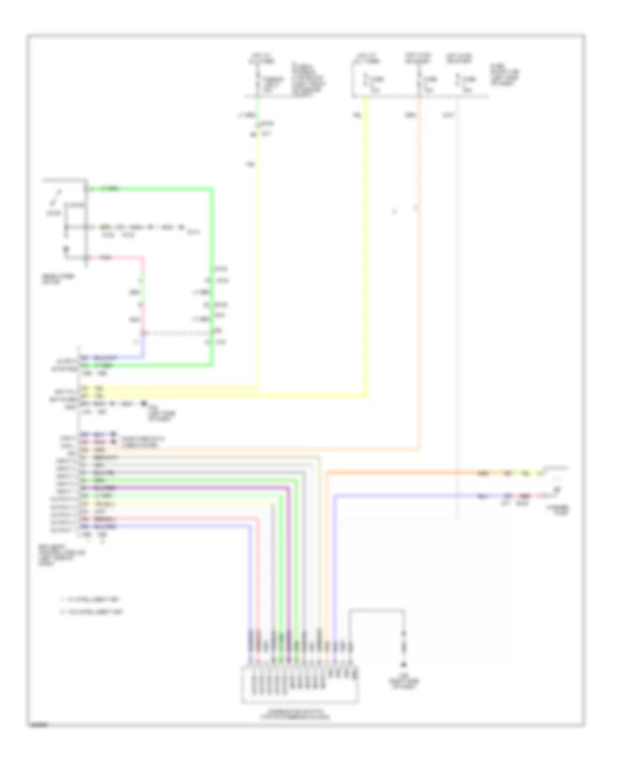 Электросхема заднего стеклоочистителя дворника и омывателя для Nissan Cube Krom 2011