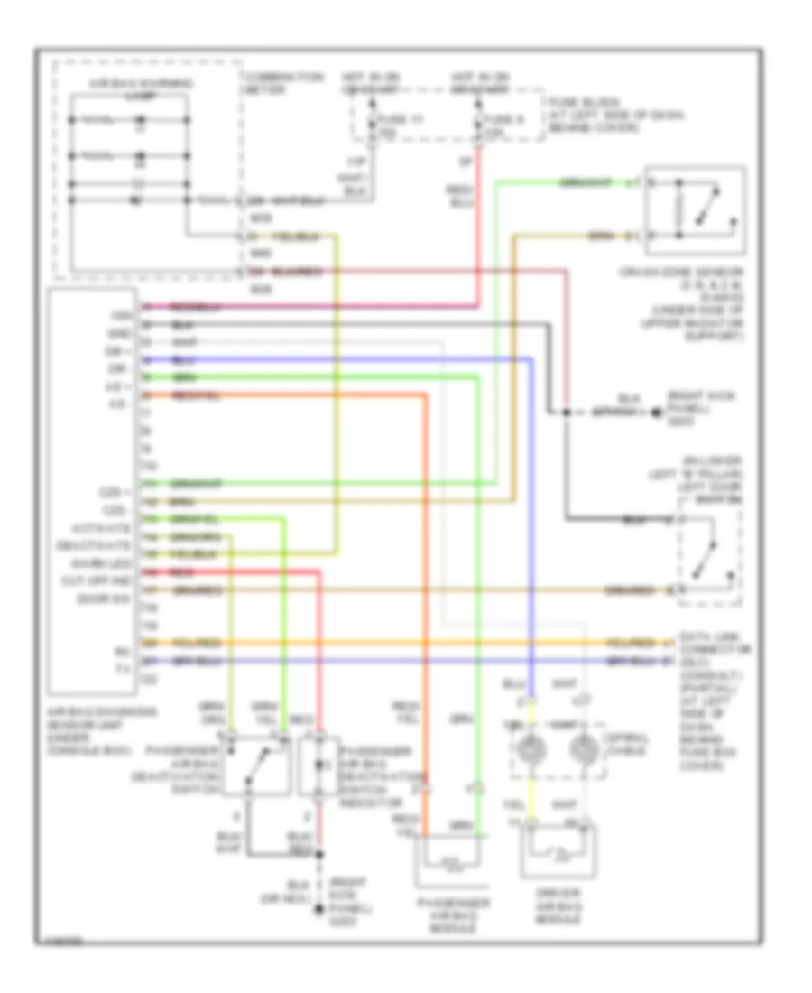 Supplemental Restraint Wiring Diagram for Nissan Frontier XE 1999