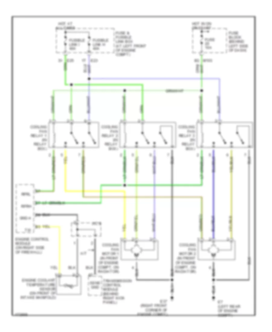 2.5L, Cooling Fan Wiring Diagram for Nissan Sentra GXE 2003