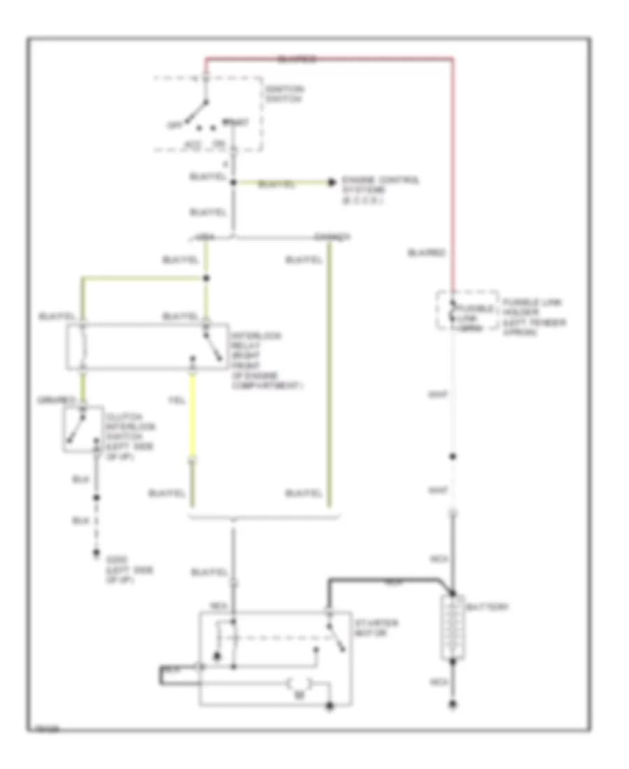 Starting Wiring Diagram, MT for Nissan Pulsar NX XE 1990