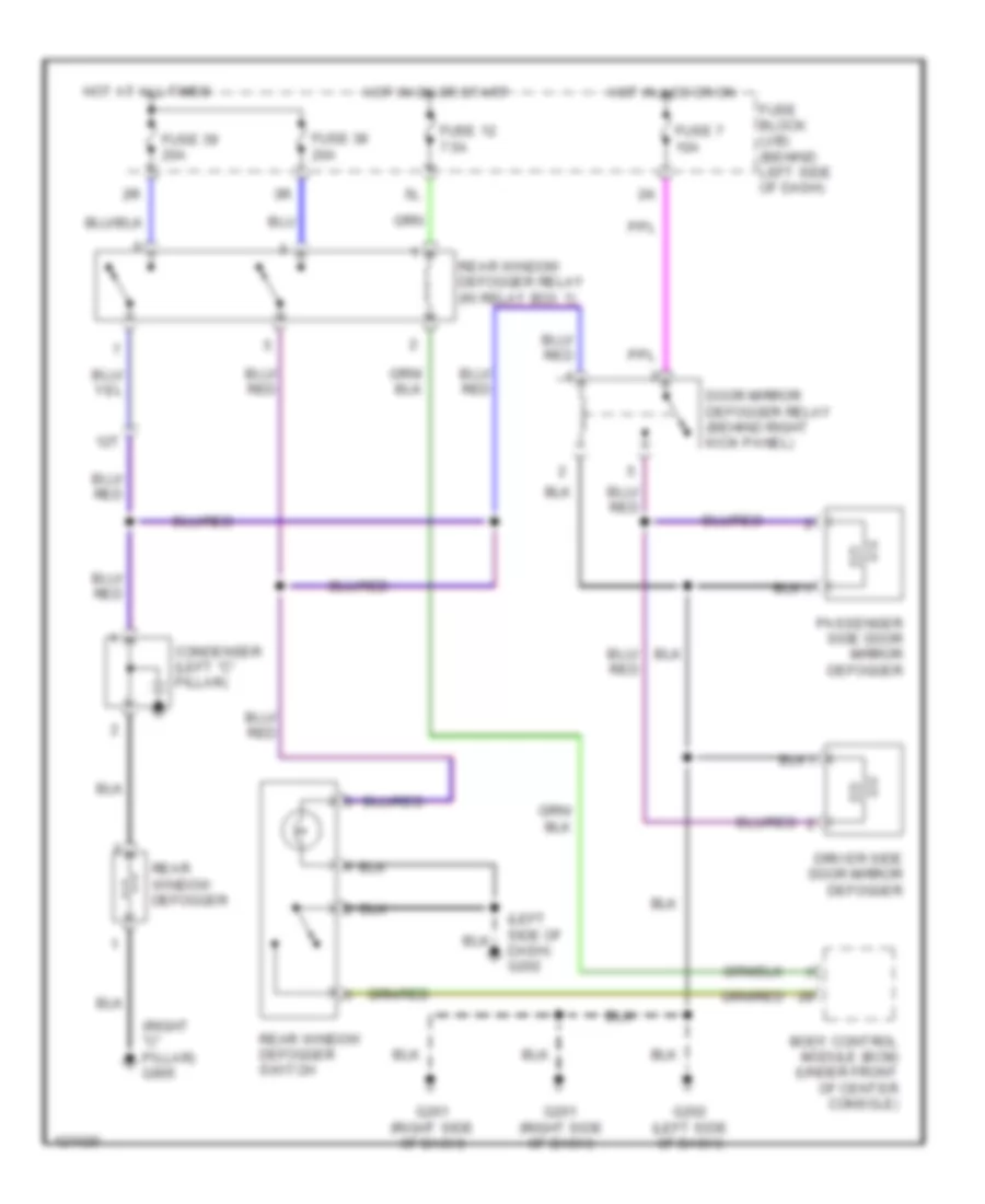 Defogger Wiring Diagram for Nissan Maxima GXE 1999