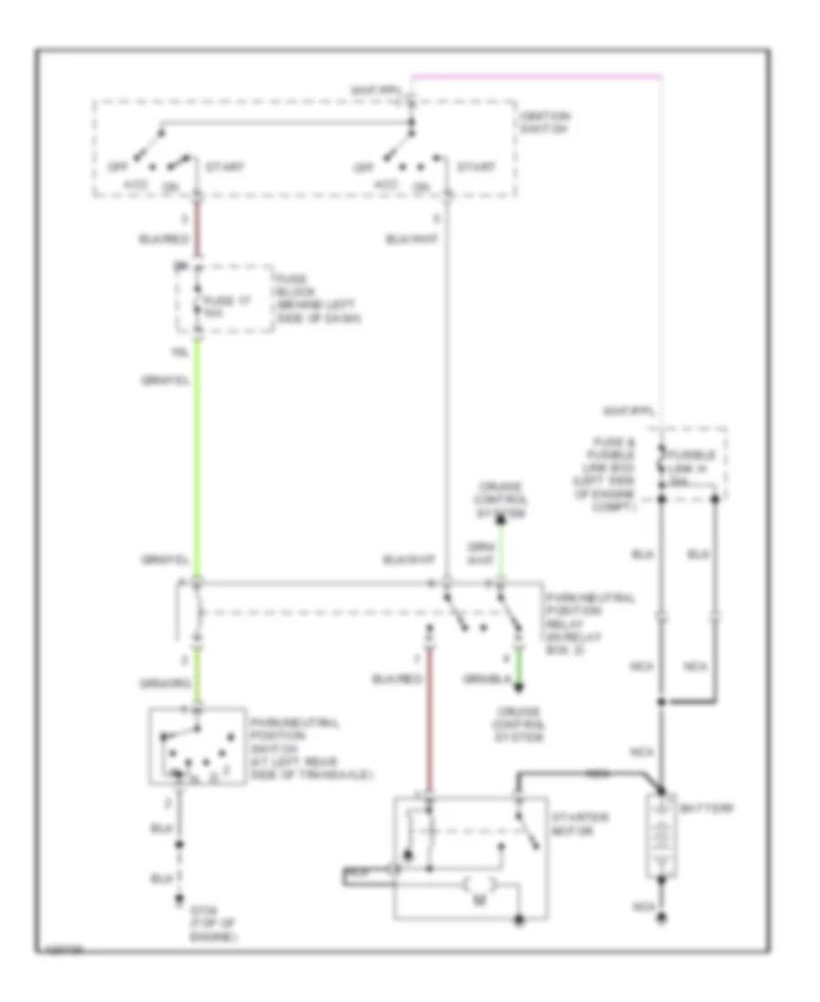 Starting Wiring Diagram, AT for Nissan Maxima SE 1999