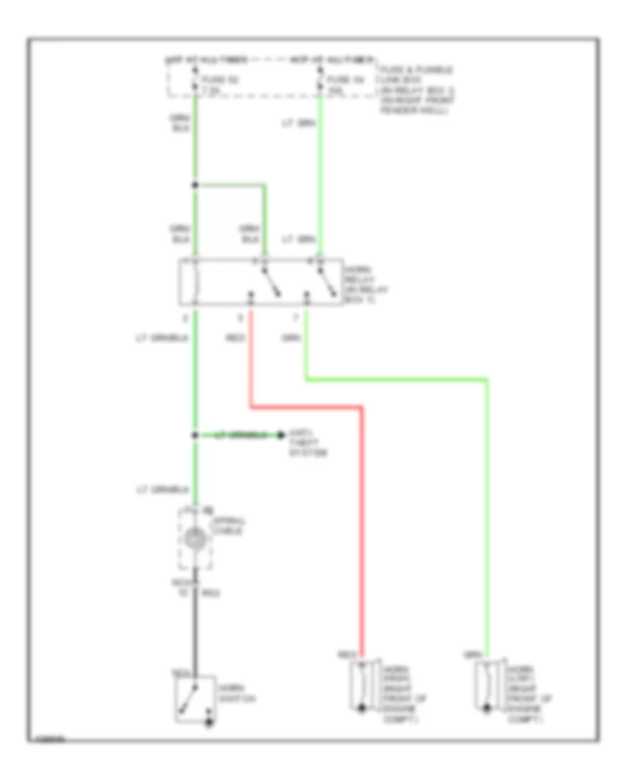 Horn Wiring Diagram, Late Production for Nissan Pathfinder LE 1999