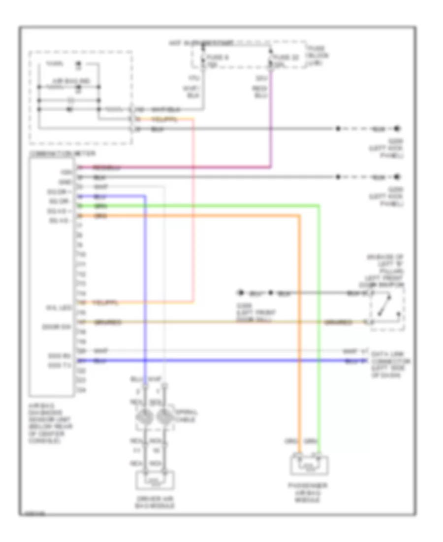 Supplemental Restraint Wiring Diagram Early Production for Nissan Pathfinder LE 1999