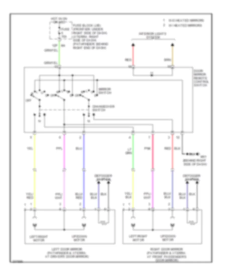 Power Mirror Wiring Diagram for Nissan Frontier PRO-4X 2009