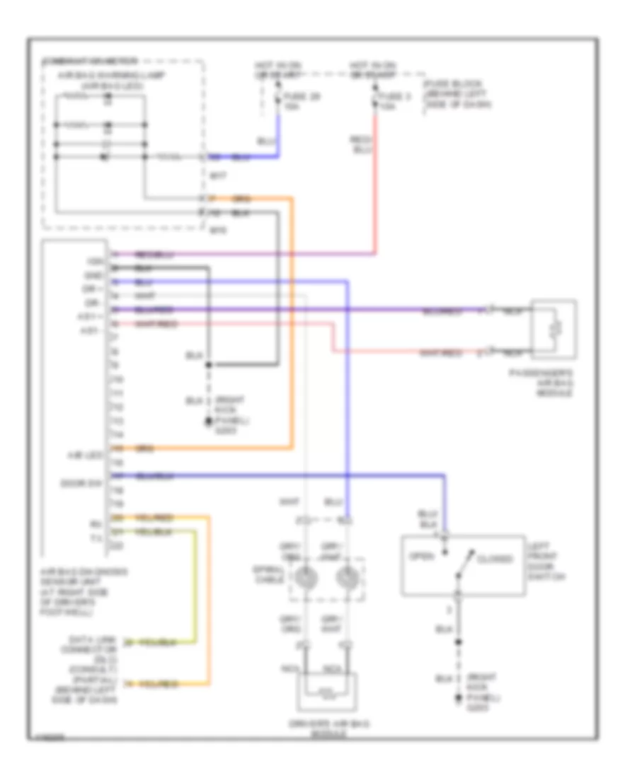 Supplemental Restraint Wiring Diagram for Nissan Quest GLE 1999