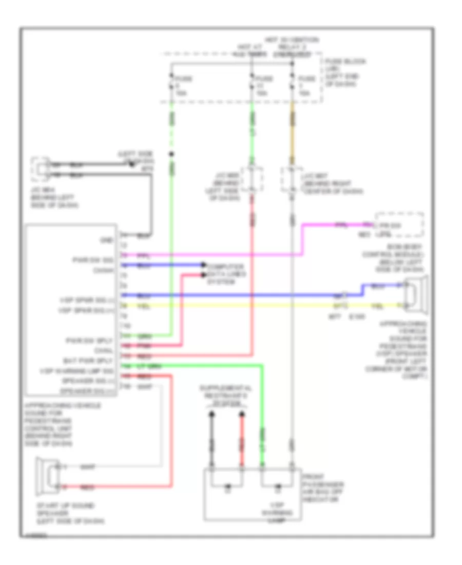 Electric Virtual Engine Sound System Wiring Diagram for Nissan Leaf SL 2014