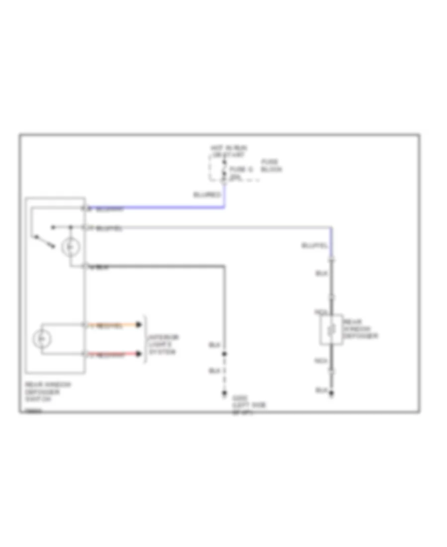 Defogger Wiring Diagram for Nissan Van XE 1990
