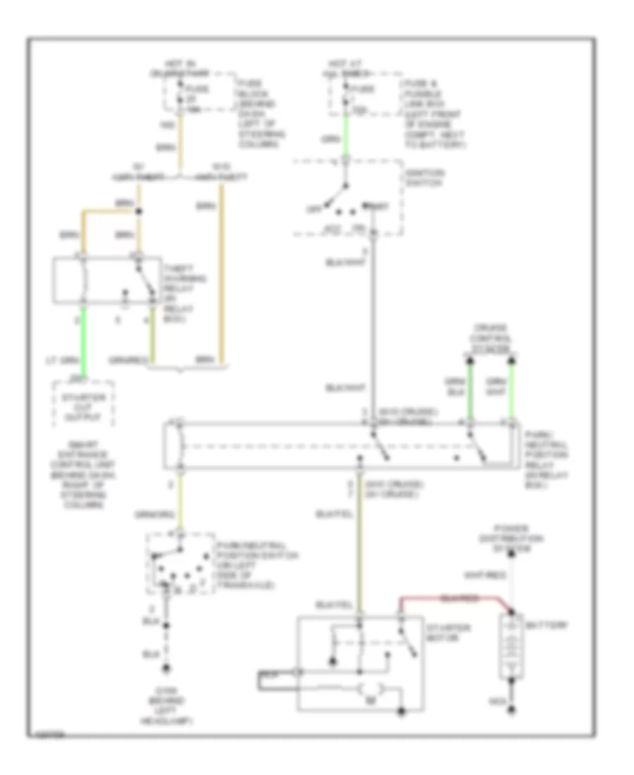 Starting Wiring Diagram, AT for Nissan Sentra GXE 1999