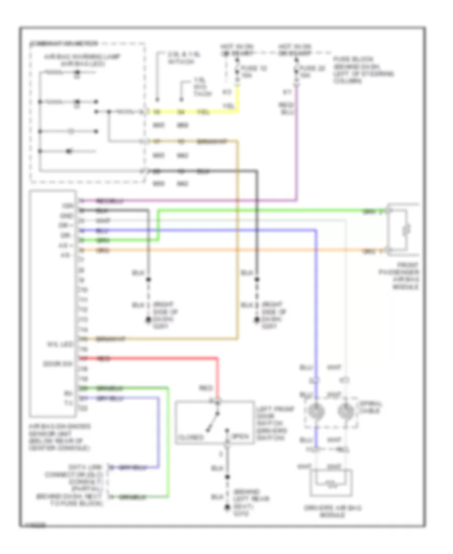 Supplemental Restraint Wiring Diagram for Nissan Sentra XE 1999