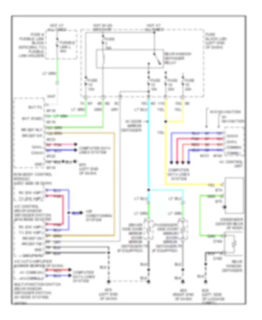 Defoggers Wiring Diagram for Nissan Murano S 2009