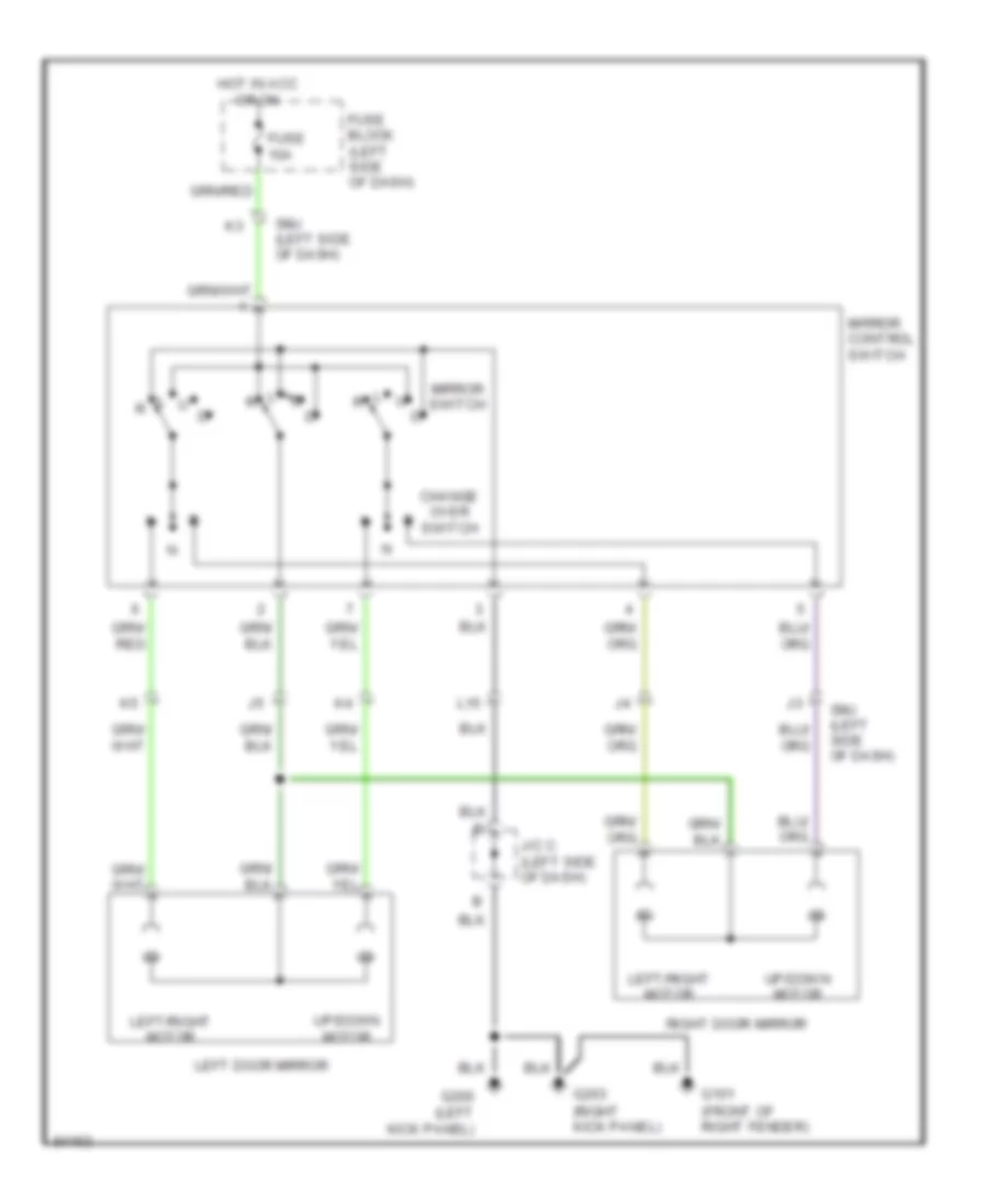 Power Mirror Wiring Diagram for Nissan Pickup XE 1995