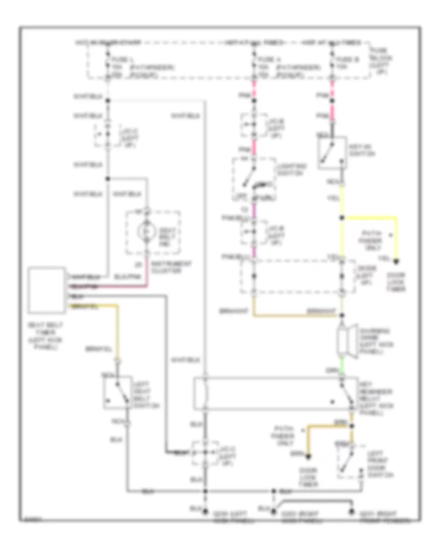 Warning System Wiring Diagrams for Nissan Pickup XE 1995
