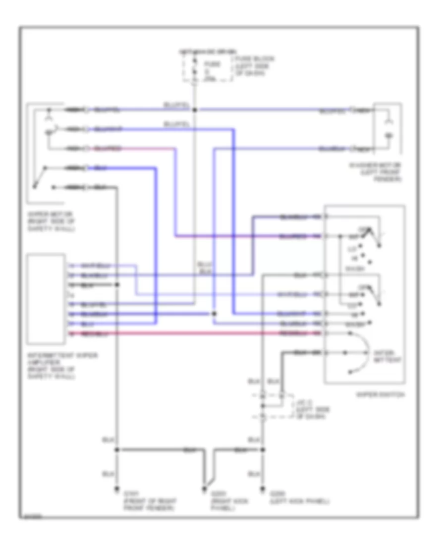 Interval WiperWasher Wiring Diagram for Nissan Pickup XE 1995