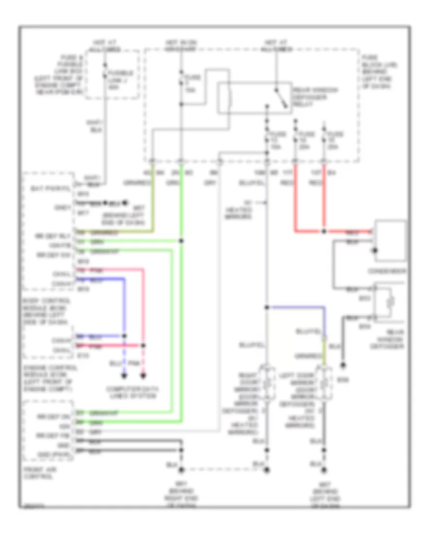 Defoggers Wiring Diagram for Nissan Altima S 2007