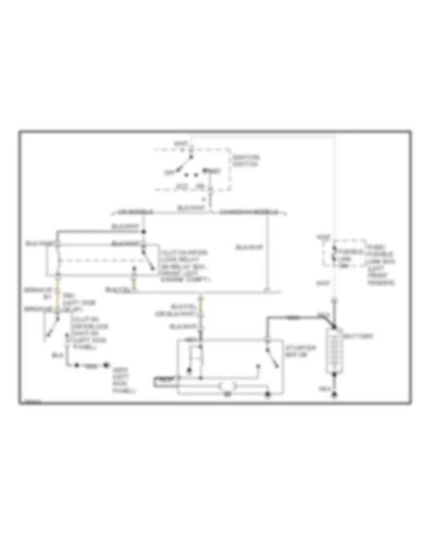 Starting Wiring Diagram, MT for Nissan NX 2000 1991