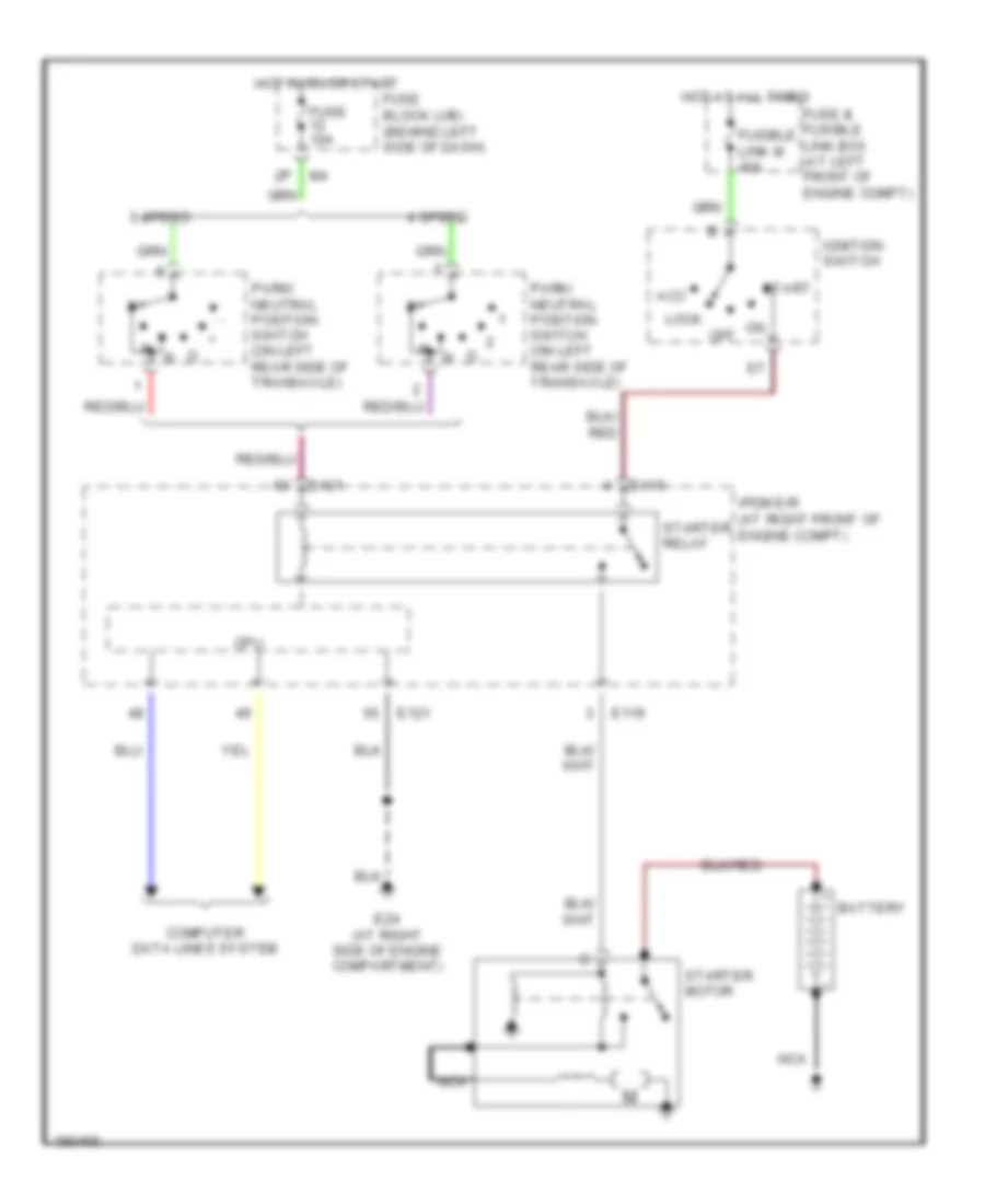 Starting Wiring Diagram, AT for Nissan Maxima SE 2004