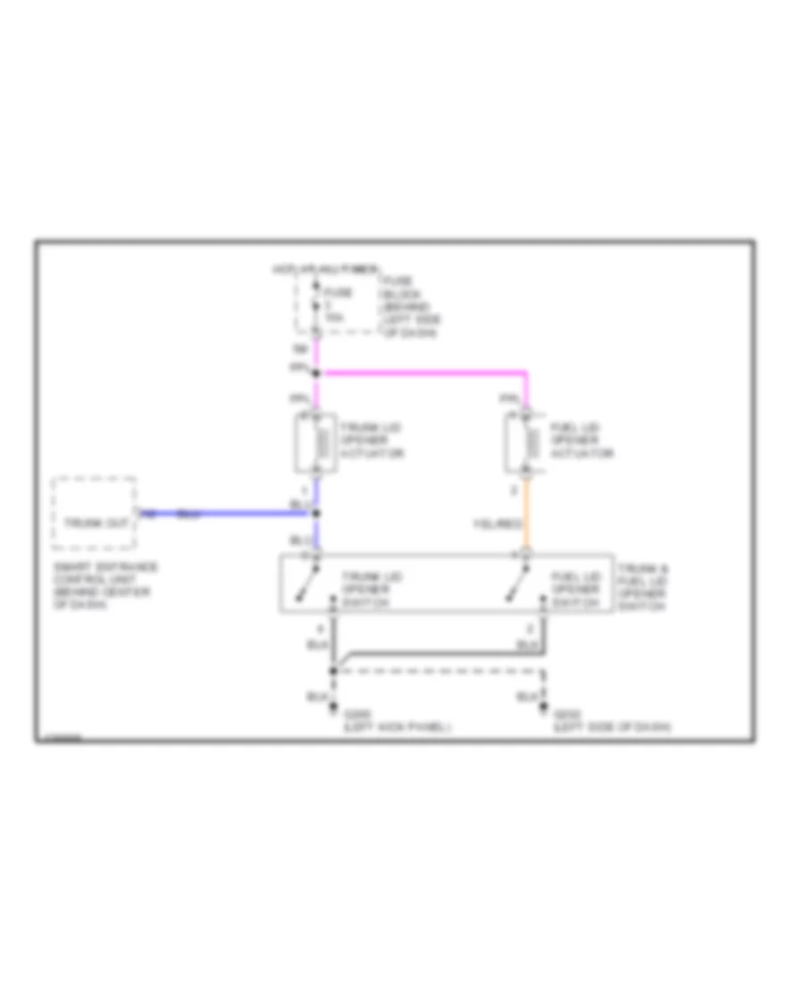 Trunk  Fuel Door Release Wiring Diagram for Nissan Maxima GLE 2000