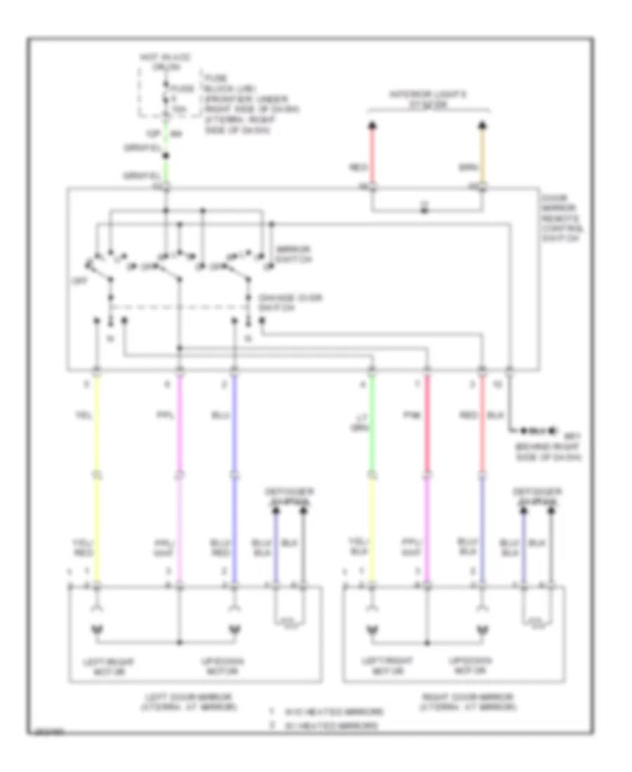 Power Mirror Wiring Diagram for Nissan Frontier LE 2007