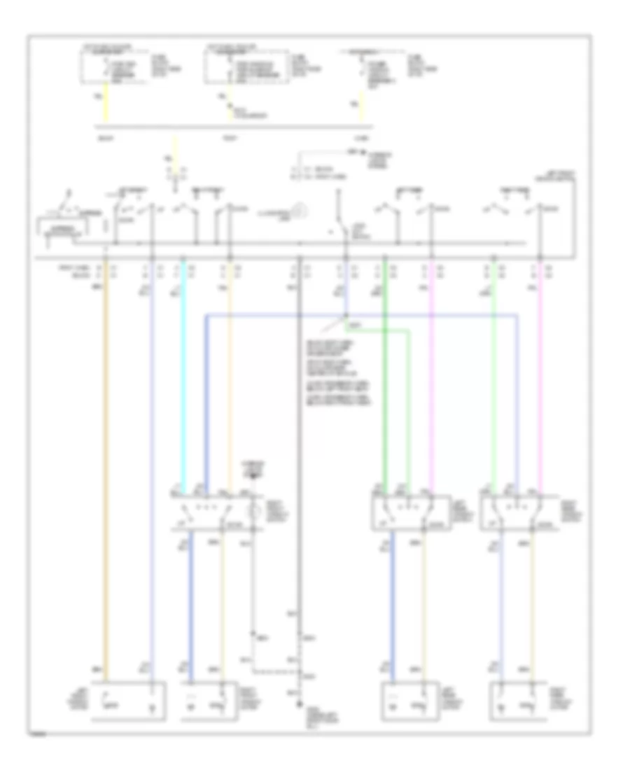 Электросхема стеклоподъемников, 4 двери для Oldsmobile Cutlass Supreme SL 1997