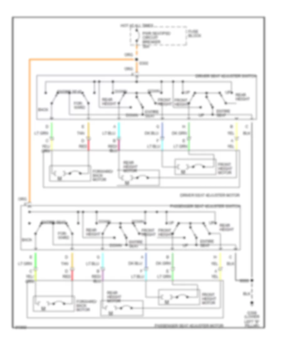 Электросхема привода сидений для Oldsmobile Silhouette 1997