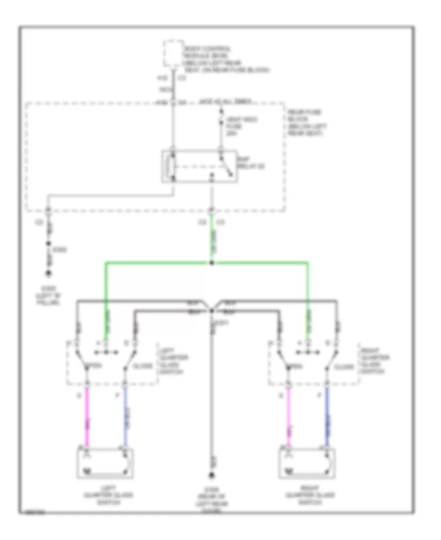 задний Windows Wiring Diagram четверти для Oldsmobile Bravada 2002