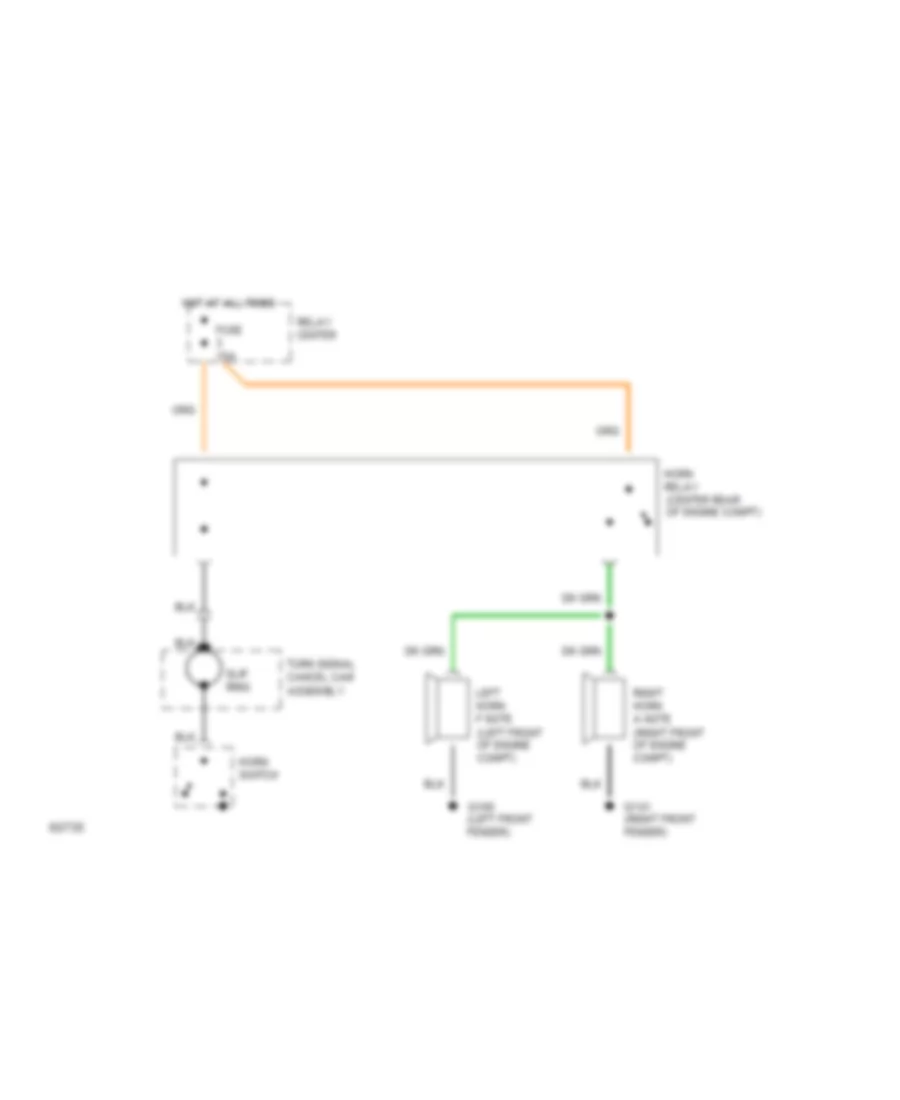 Электросхема звукового сигнал Гудка для Oldsmobile Ninety-Eight Regency Elite 1994