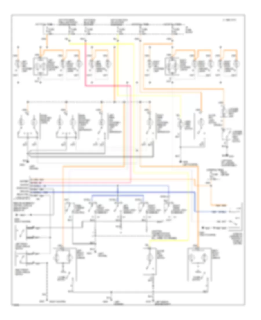 Электросхема ламп подсветки, С Освещенный Вход для Oldsmobile Ninety-Eight Regency Elite 1994