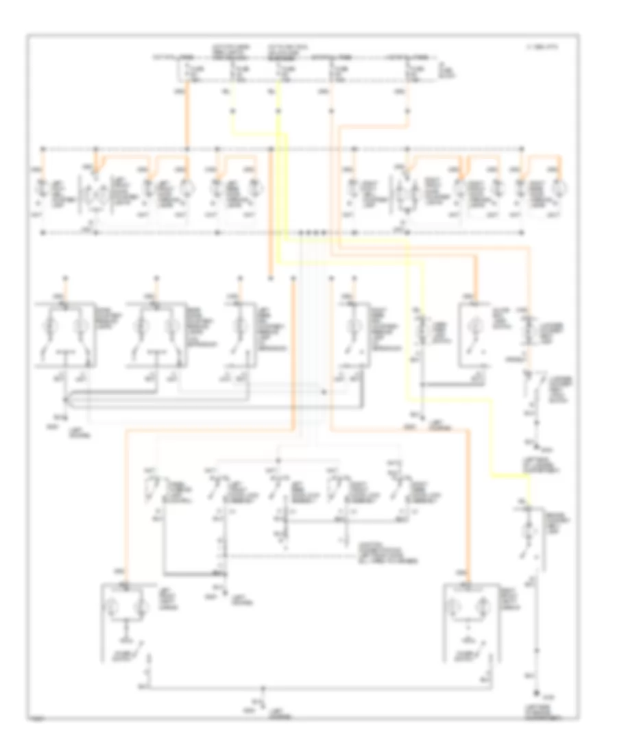Электросхема ламп подсветки, без Освещенный Вход для Oldsmobile Ninety-Eight Regency Elite 1994