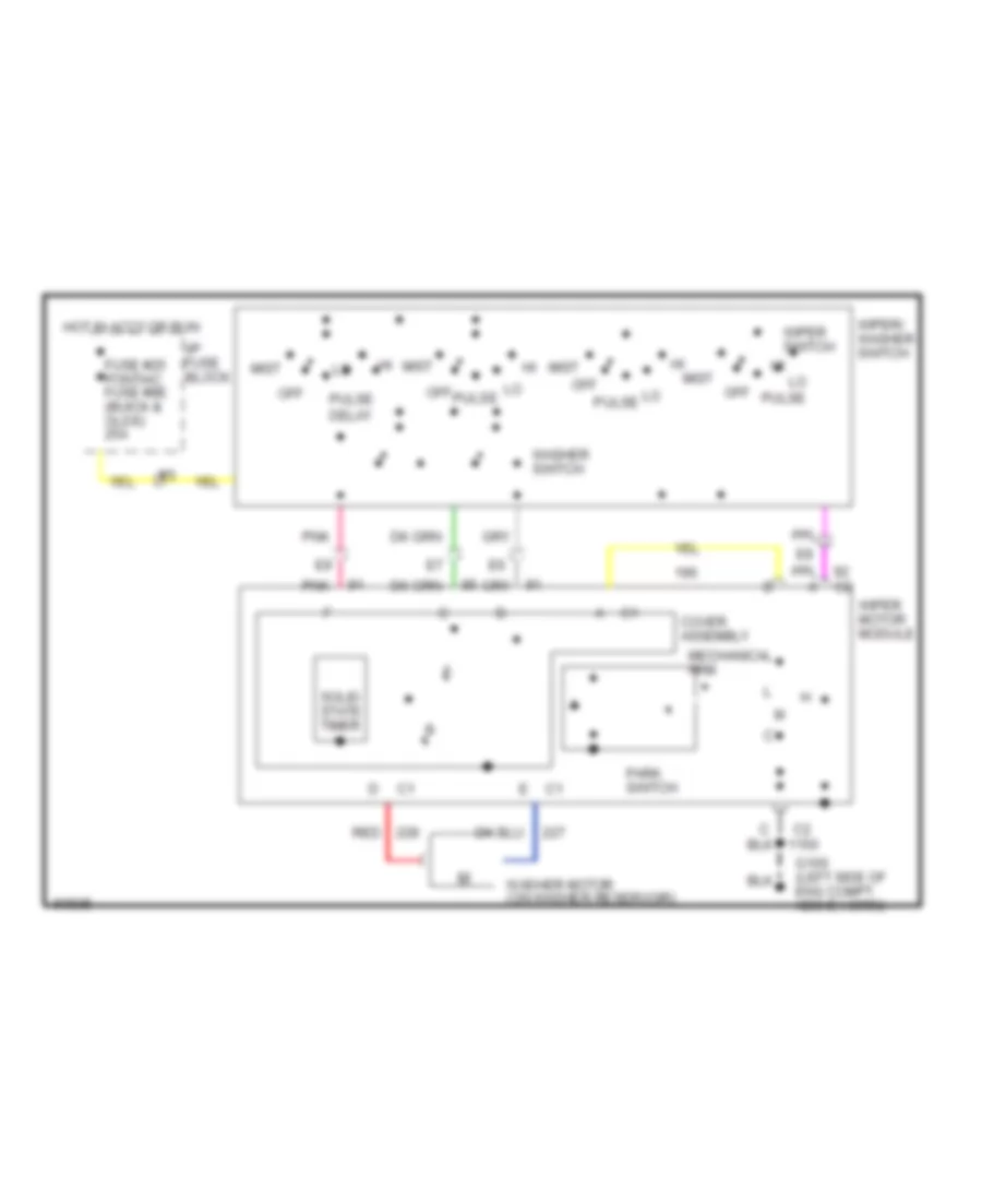 Электросхема стеклоочистителя, дворников и омывателя Интервала для Oldsmobile Ninety-Eight Regency Elite 1994
