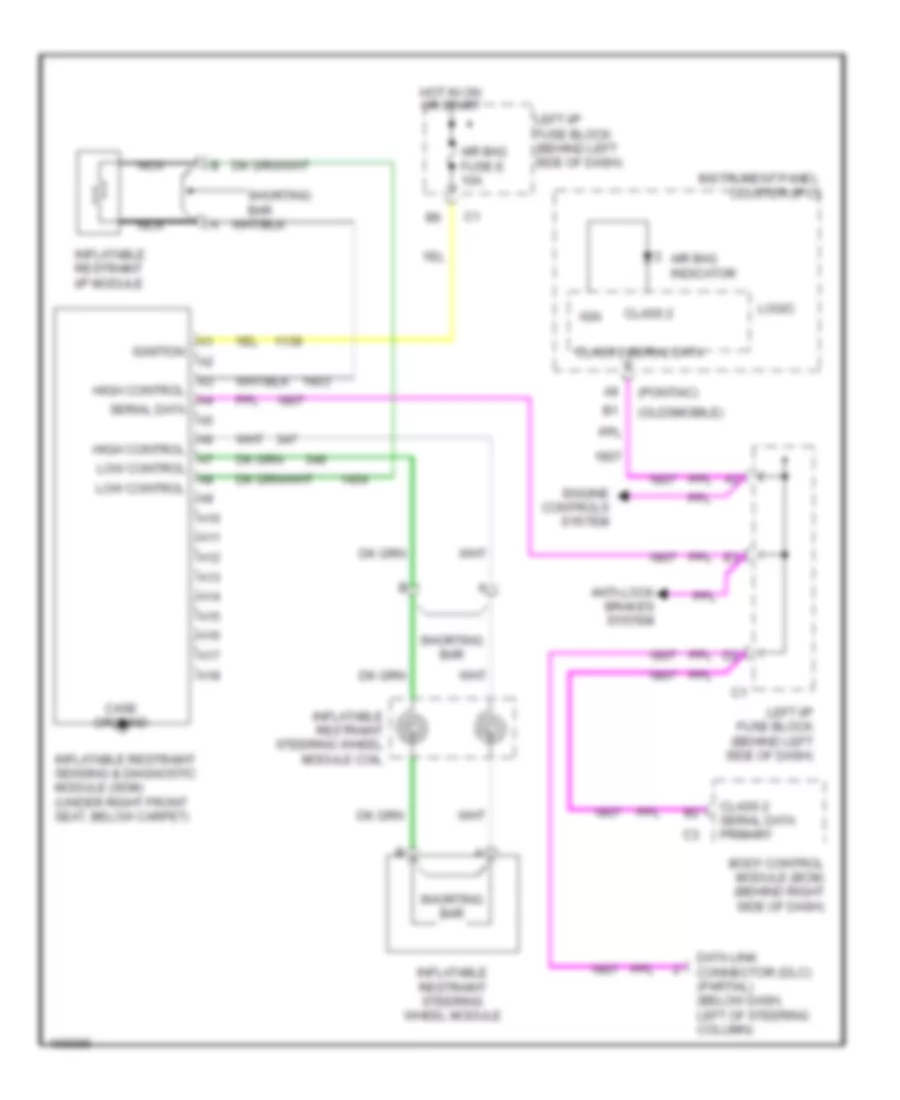 Supplemental Restraints Wiring Diagram for Oldsmobile Alero GX 2003