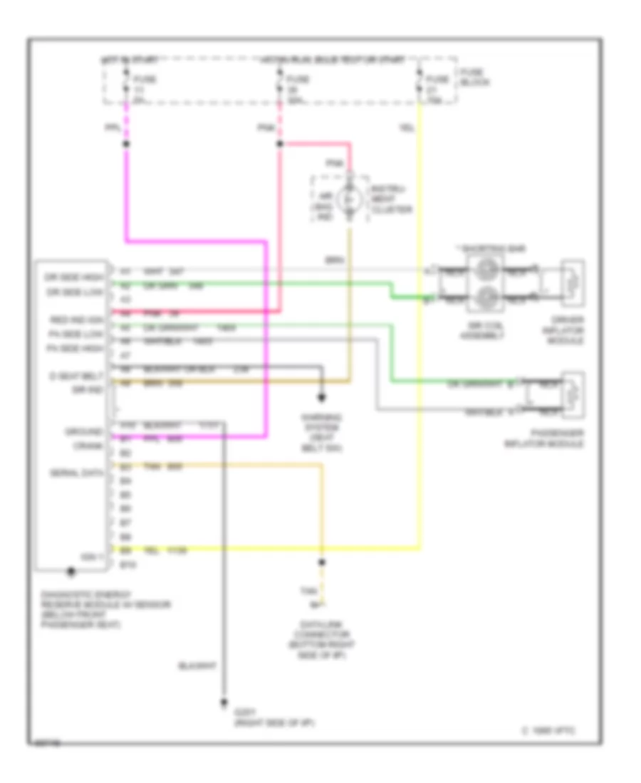 Supplemental Restraint Wiring Diagram for Oldsmobile Cutlass Supreme 1995
