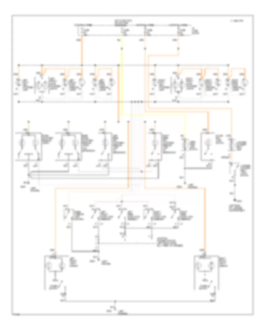 Courtesy Lamps Wiring Diagram without Illuminated Entry for Oldsmobile Eighty Eight Royale 1995
