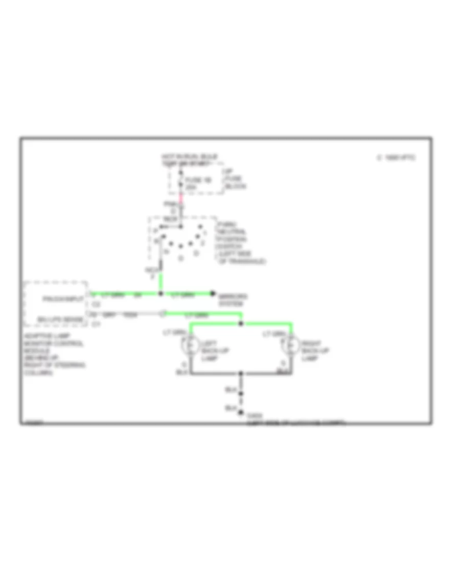 Back up Lamps Wiring Diagram with Adaptive Lamp Monitor for Oldsmobile Eighty Eight Royale LS 1995