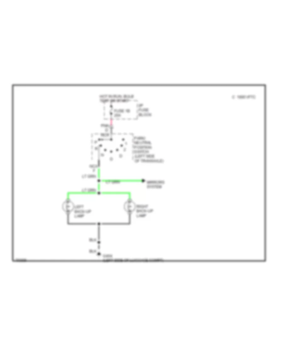 Back up Lamps Wiring Diagram without Adaptive Lamp Monitor for Oldsmobile Eighty Eight Royale LS 1995