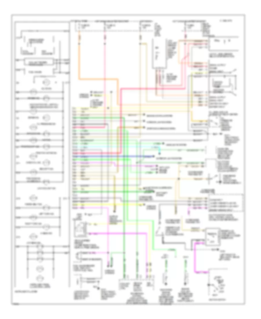 Instrument Cluster Wiring Diagram Base Cluster U2E for Oldsmobile Eighty Eight Royale LS 1995