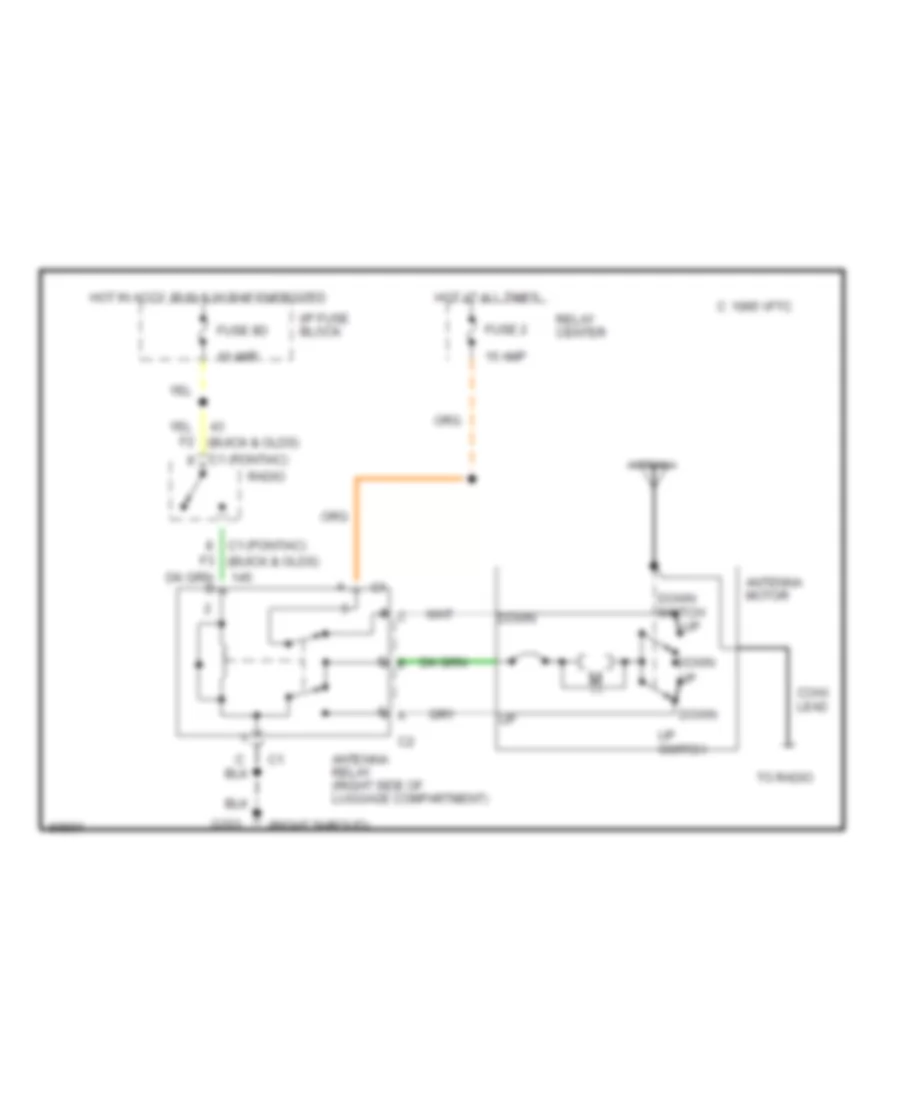 Power Antenna Wiring Diagram for Oldsmobile Eighty Eight Royale LS 1995