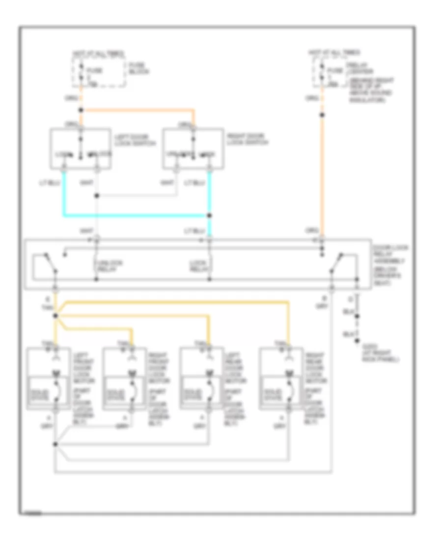 Door Lock Wiring Diagram for Oldsmobile Eighty Eight Royale LS 1995