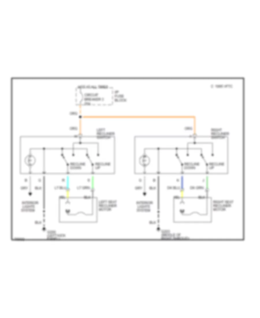 Recliner Wiring Diagram for Oldsmobile Eighty-Eight Royale LS 1995