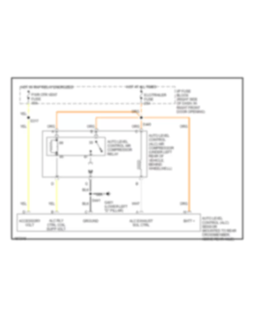 Electronic Suspension Wiring Diagram, without Inflator for Oldsmobile Silhouette GLS 2004